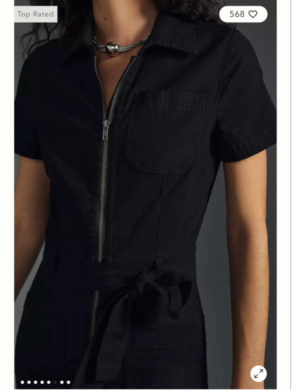 Maeve by Anthropologie Black The Colette Weekend Jumpsuit Size 6 - Picture 2 of 9
